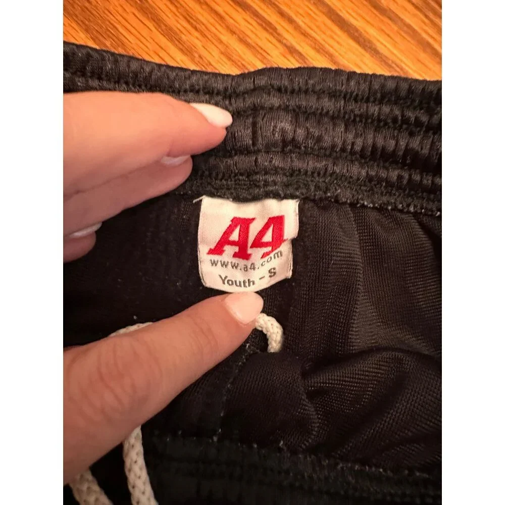 A4 black athletic gym shorts bundle of 2 size youth small